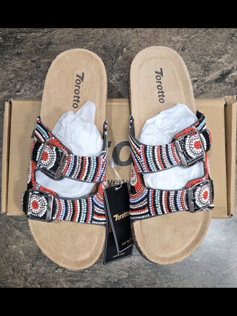 Torotto Womens Slides with Cork Footbed #1255 - Picture 2 of 13